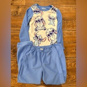 Disney Blue Stitch Fleece Pajama Set for Kids